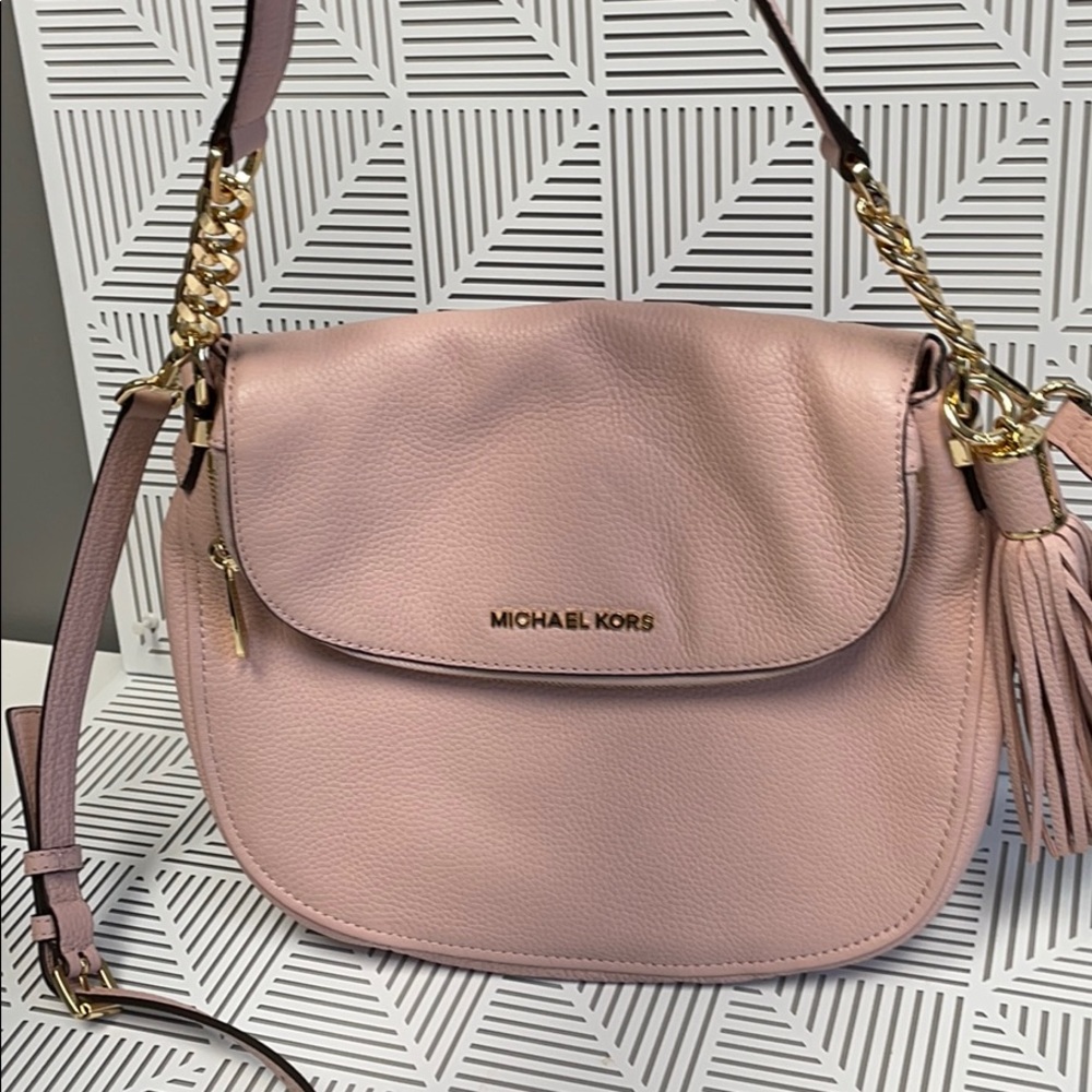 MICHAEL KORS pink Bedford leather bag purse straps